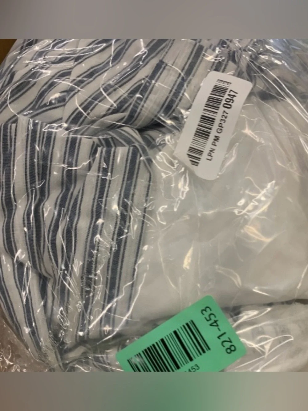 Modern Farmhouse Flare Ticking Stripe Pillowcases 100% Cotton - BLUE